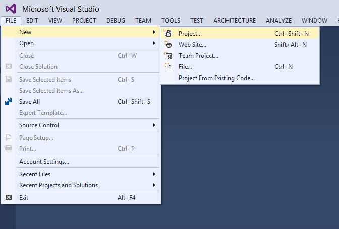 Creating & Naming Projects with Visual Studio